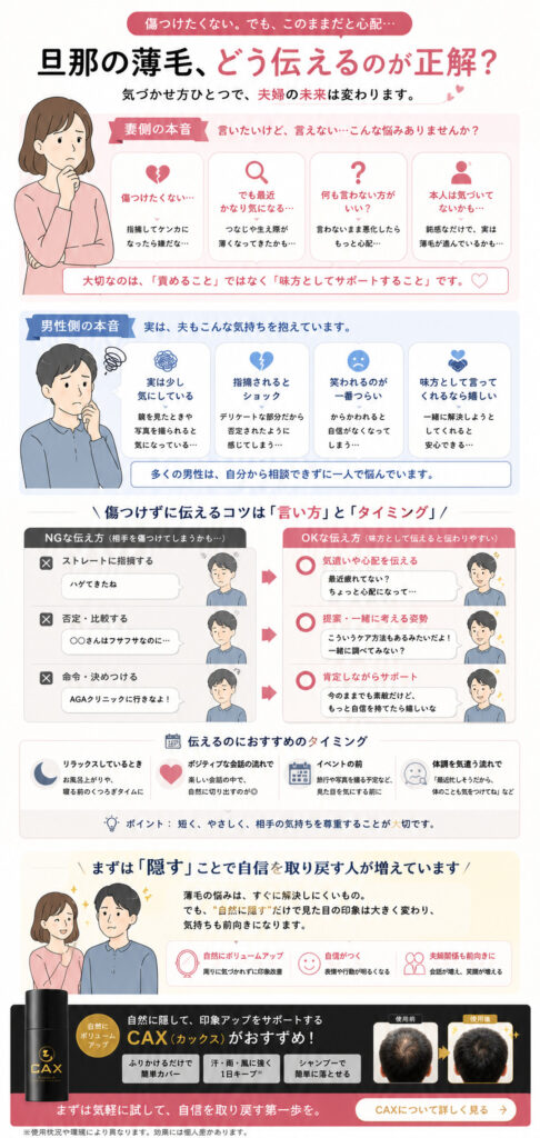 旦那に薄毛を伝える方法